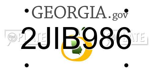 2JIB986 Georgia License Plate