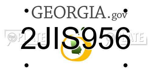 2JIS956 Georgia License Plate