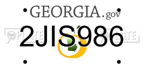 2JIS986 Georgia License Plate