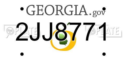 2JJ8771 Georgia License Plate