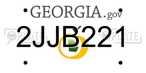 2JJB221 Georgia License Plate