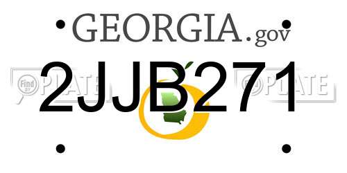 2JJB271 Georgia License Plate