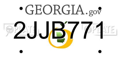 2JJB771 Georgia License Plate
