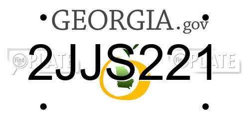 2JJS221 Georgia License Plate