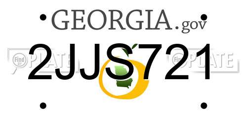 2JJS721 Georgia License Plate
