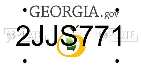 2JJS771 Georgia License Plate