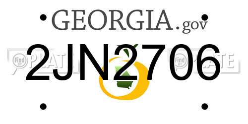 2JN2706 Georgia License Plate