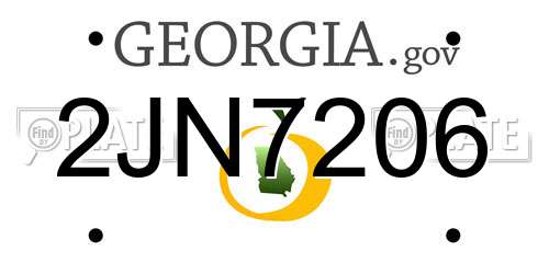 2JN7206 Georgia License Plate