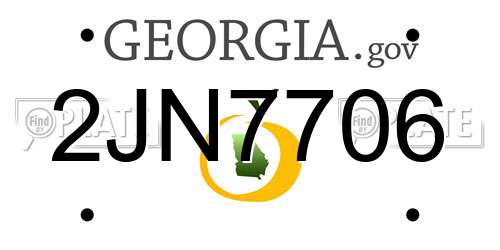 2JN7706 Georgia License Plate