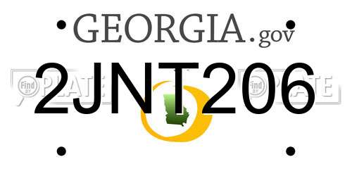 2JNT206 Georgia License Plate