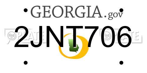 2JNT706 Georgia License Plate