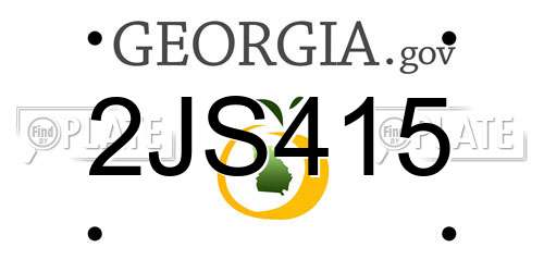 2JS415 Georgia License Plate