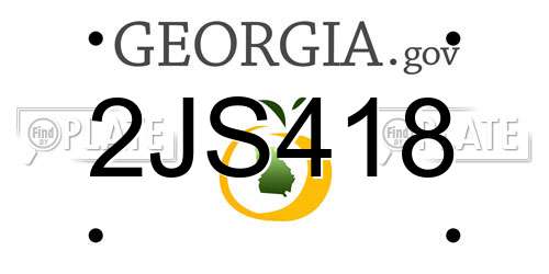 2JS418 Georgia License Plate