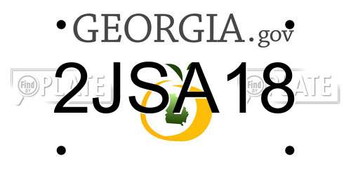 2JSA18 Georgia License Plate