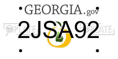 2JSA92 Georgia License Plate