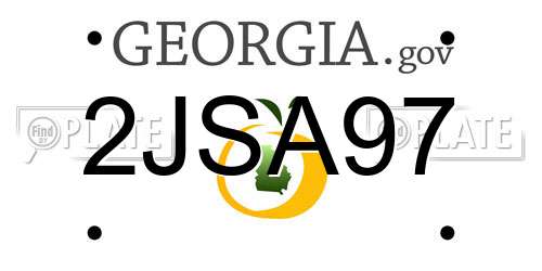2JSA97 Georgia License Plate