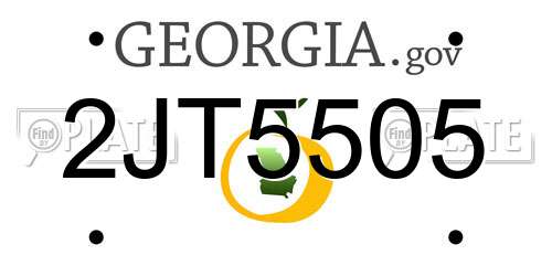 2JT5505 Georgia License Plate