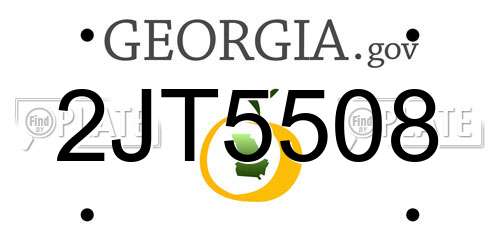 2JT5508 Georgia License Plate