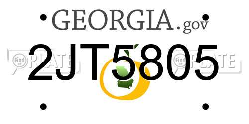 2JT5805 Georgia License Plate