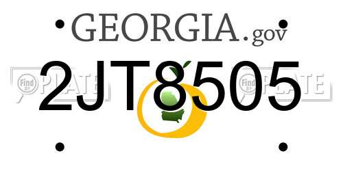 2JT8505 Georgia License Plate