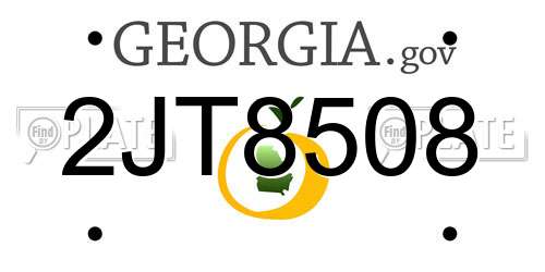 2JT8508 Georgia License Plate