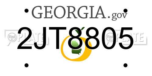 2JT8805 Georgia License Plate