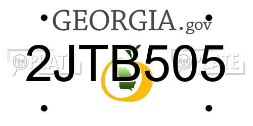 2JTB505 Georgia License Plate