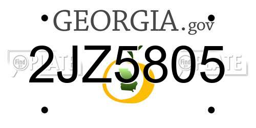 2JZ5805 Georgia License Plate