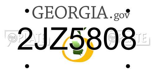 2JZ5808 Georgia License Plate