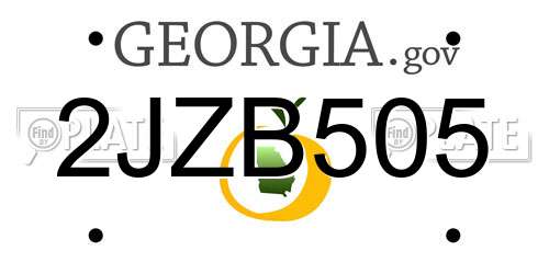 2JZB505 Georgia License Plate
