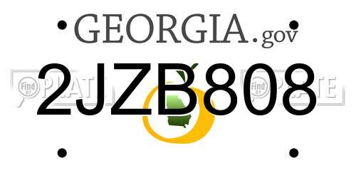 2JZB808 Georgia License Plate