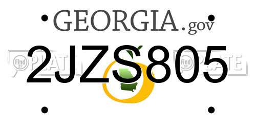 2JZS805 Georgia License Plate