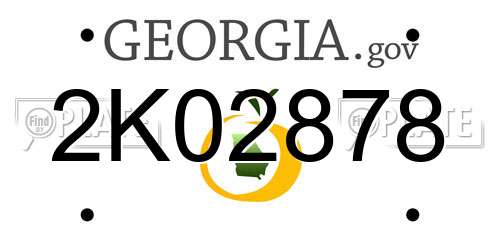 2K02878 Georgia License Plate