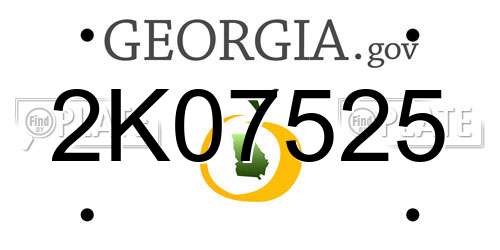 2K07525 Georgia License Plate