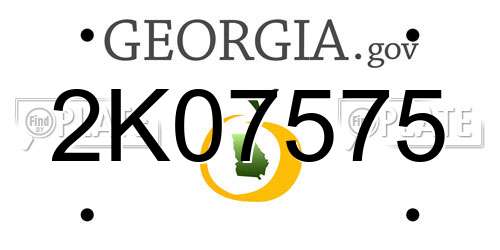 2K07575 Georgia License Plate