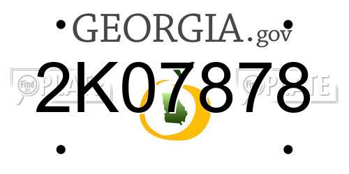 2K07878 Georgia License Plate