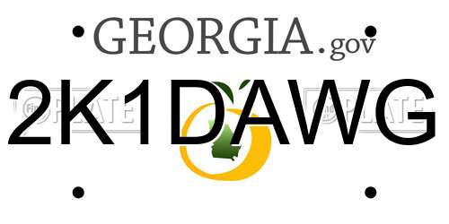 2K1DAWG Georgia License Plate