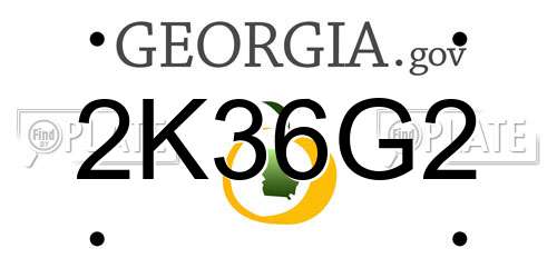 2K36G2 Georgia License Plate
