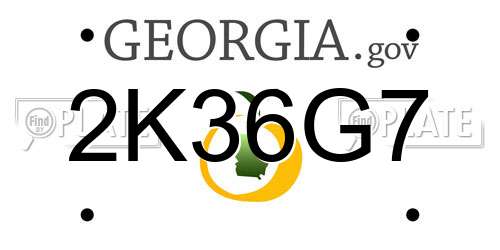 2K36G7 Georgia License Plate