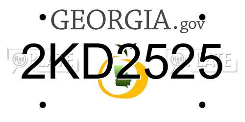 2KD2525 Georgia License Plate