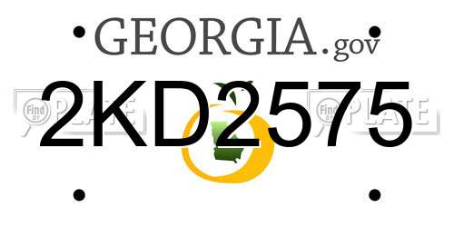 2KD2575 Georgia License Plate