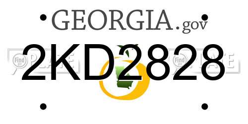2KD2828 Georgia License Plate