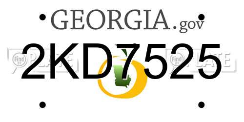 2KD7525 Georgia License Plate