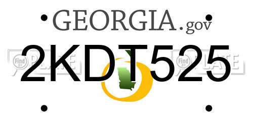 2KDT525 Georgia License Plate