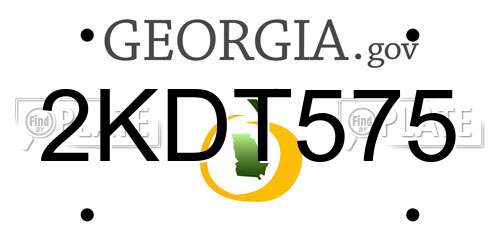 2KDT575 Georgia License Plate