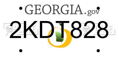 2KDT828 Georgia License Plate