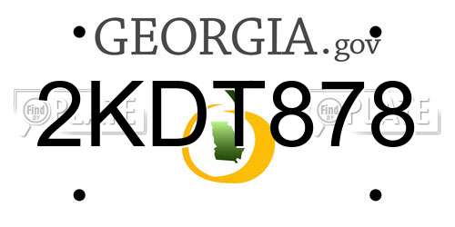 2KDT878 Georgia License Plate