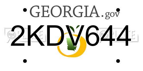 2KDV644 Georgia License Plate