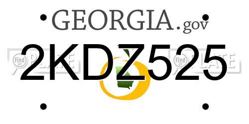 2KDZ525 Georgia License Plate