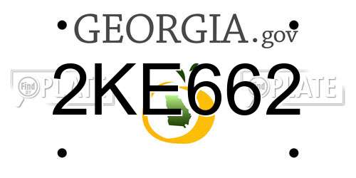 2KE662 Georgia License Plate